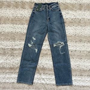NWT super high waist distressed straight leg jeans wild fable
